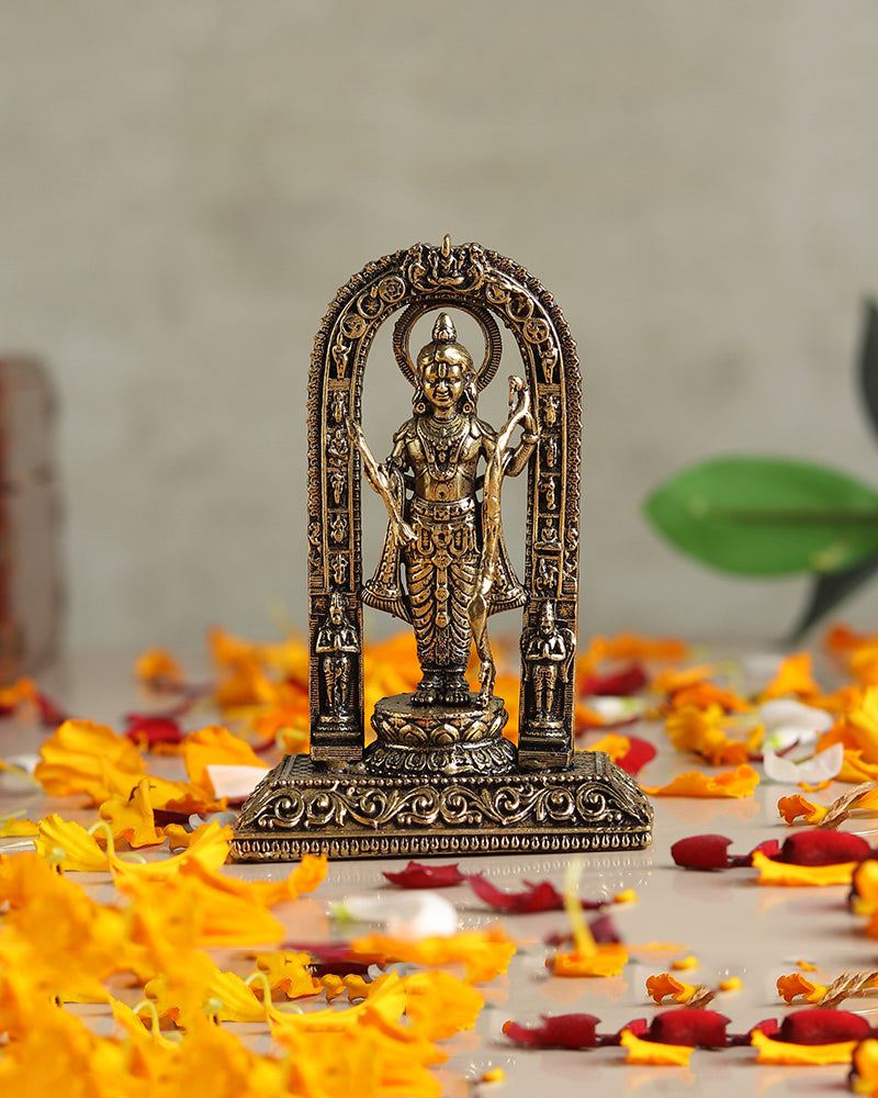 Pure Brass Ram Lala Idol for Home Pooja and Temple Decoration