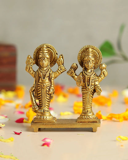 Brass Lakshmi Vishnu Standing Idol for Pooja & Home Décor