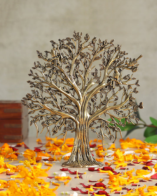 Pure Brass Tree of Life Kalpavriksha Idol for Pooja and Home Decoration