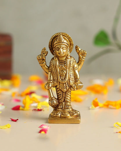 Brass Lord Vishnu Ji Brass Figurine for Pooja Items, Spiritual Home Decoration