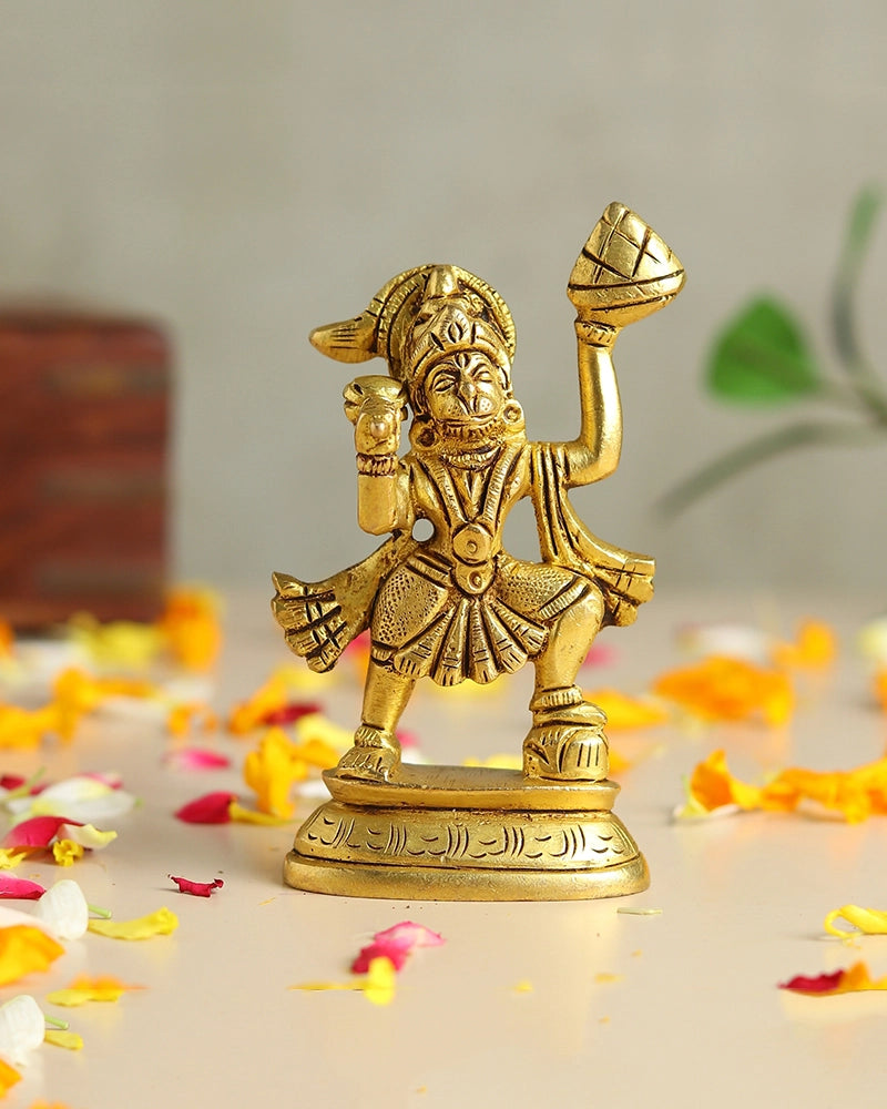 Brass Hanuman Ji Idol for Pooja Items, Home Decoration & Hanuman Jayanti Gifting