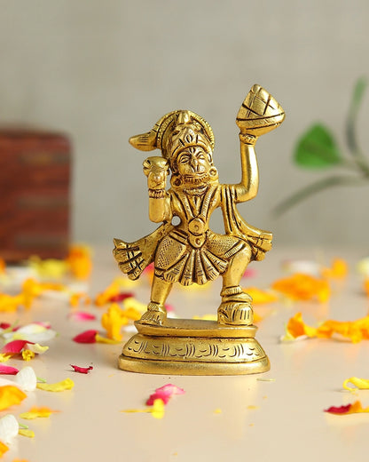 Brass Hanuman Ji Idol for Pooja Items, Home Decoration & Hanuman Jayanti Gifting