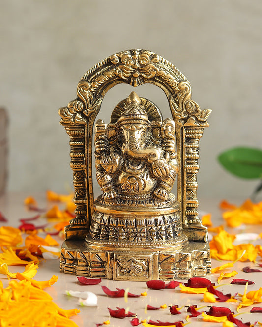 Pure Brass Ganesh Ji Idol for Home, Office, and Sacred Spaces