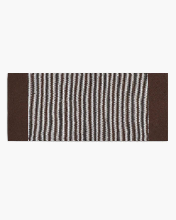 Natural Brown Handloom Cotton Bedside Runner For Bedroom And Living Area