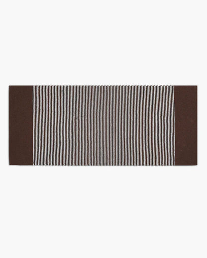 Natural Brown Handloom Cotton Bedside Runner For Bedroom And Living Area