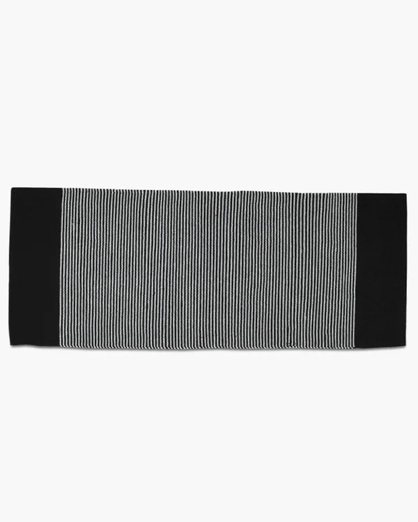 Natural Navy Blue Handloom Cotton Bedside Runner For Bedroom And Living Area