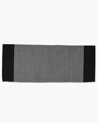 Natural Navy Blue Handloom Cotton Bedside Runner For Bedroom And Living Area