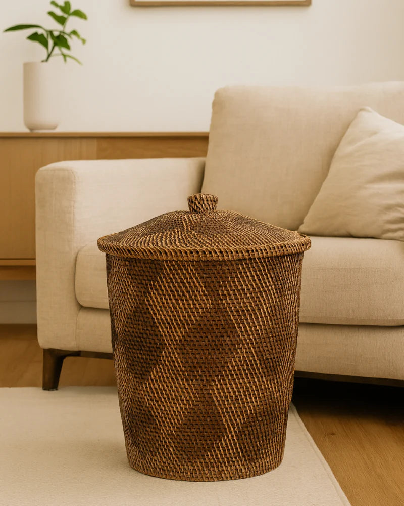Elegant Rattan Storage Basket for Laundry, Toys and More