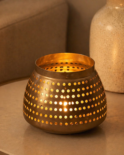 Gold Metal Tea Light Holder for Home Decoration