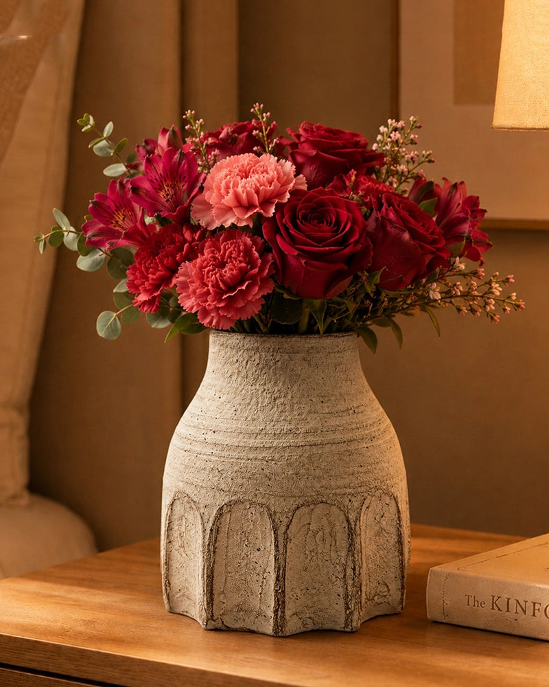 Premium Terracotta Vase with Textured Finish for Home Decoration