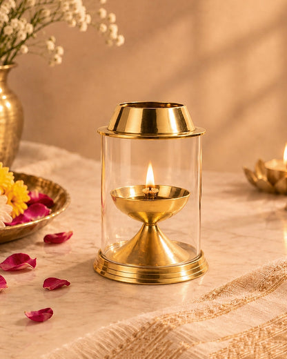 Brass Akhand Jyot Diya for Pooja Room, Mandir & Home Decoration