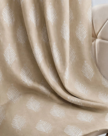 Contemporary Jacquard Eyelet Door Curtain (Beige, 7 ft)