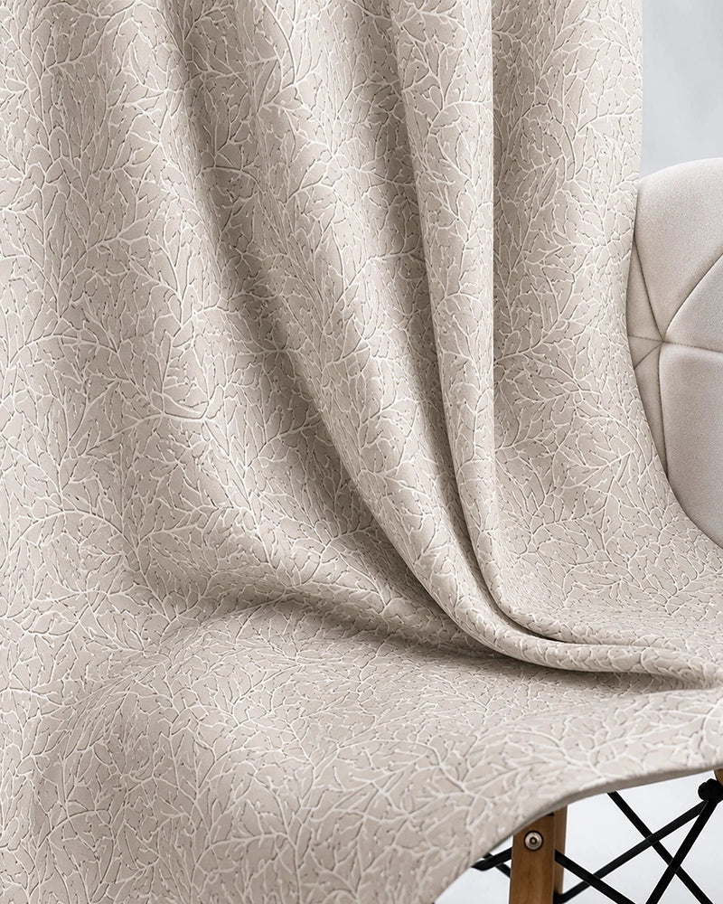 Designer Polyester Eyelet Door Curtain (Cream, 7 ft)