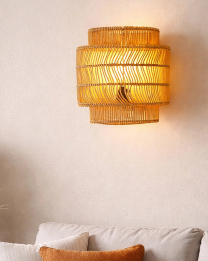 Handcrafted Bamboo Hanging Lamp Natural Tone Premium Ceiling Light