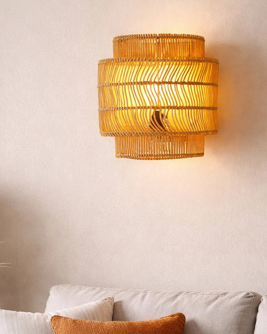 Handcrafted Bamboo Hanging Lamp Natural Tone Premium Ceiling Light