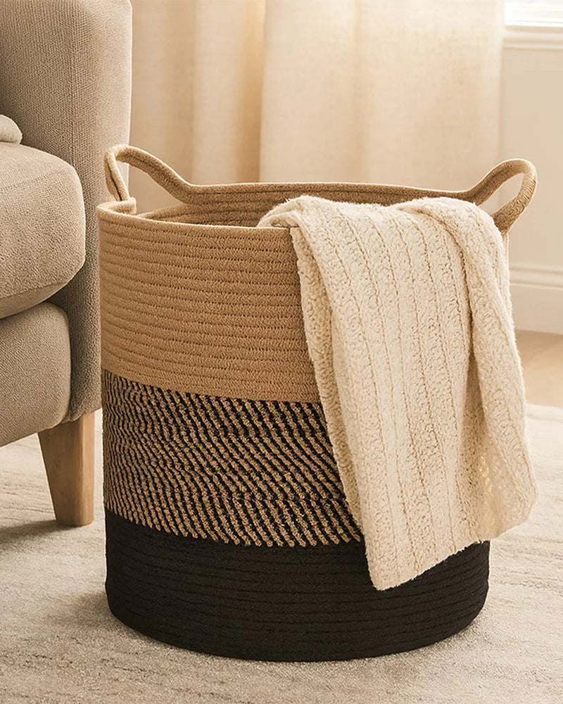 Jute Laundry Basket for Clothes and Toy Storage, Jute Storage Basket and Laundry Bag