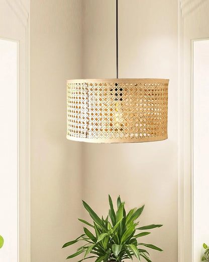 Rustic Rattan Pendant Light for Balcony and Hall