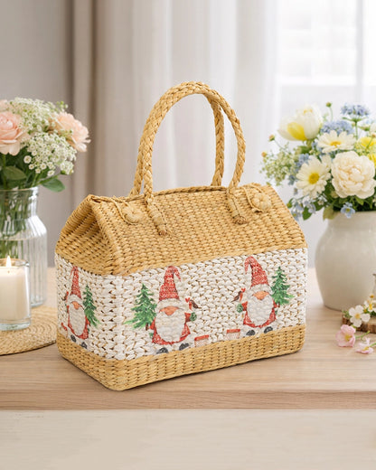 Handwoven Seagrass Picnic Basket for Outdoor and Family Gatherings
