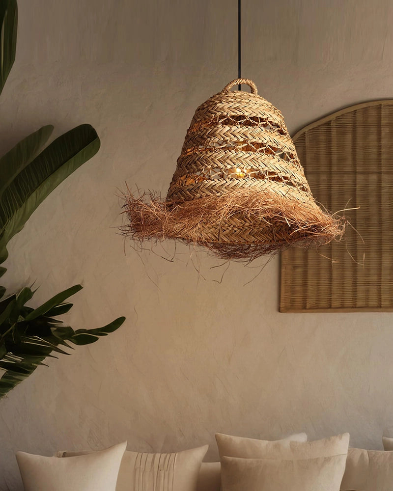 Stylish Seagrass Ceiling Light for Living Space and Dining Area