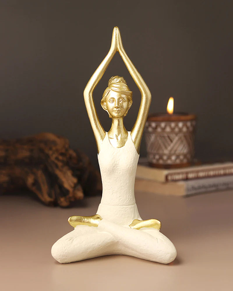 Polypropylene Yoga Women Figurine for Living Room Display and Gift