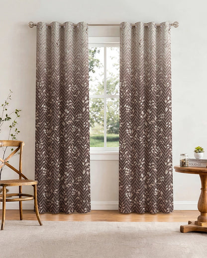 Premium Polycotton Eyelet Door Curtain (Brown, 7 ft)
