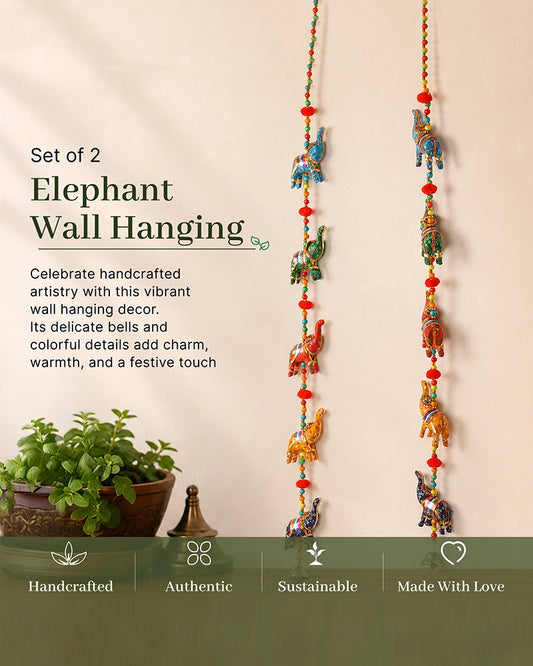 Handcrafted Rajasthani Wall Hanging with Colorful Beads for Home Decoration