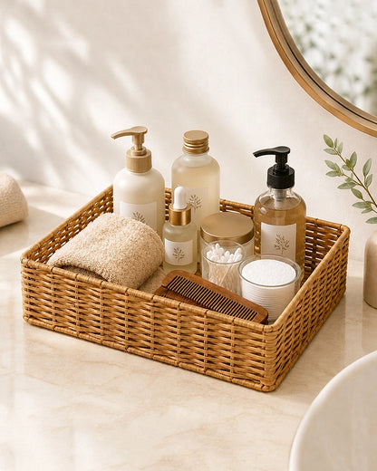 Cane Storage Basket for Home, Wardrobe & Bathroom Storage