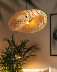 Rustic Bamboo Hanging Lamp for Home Decor and Hall