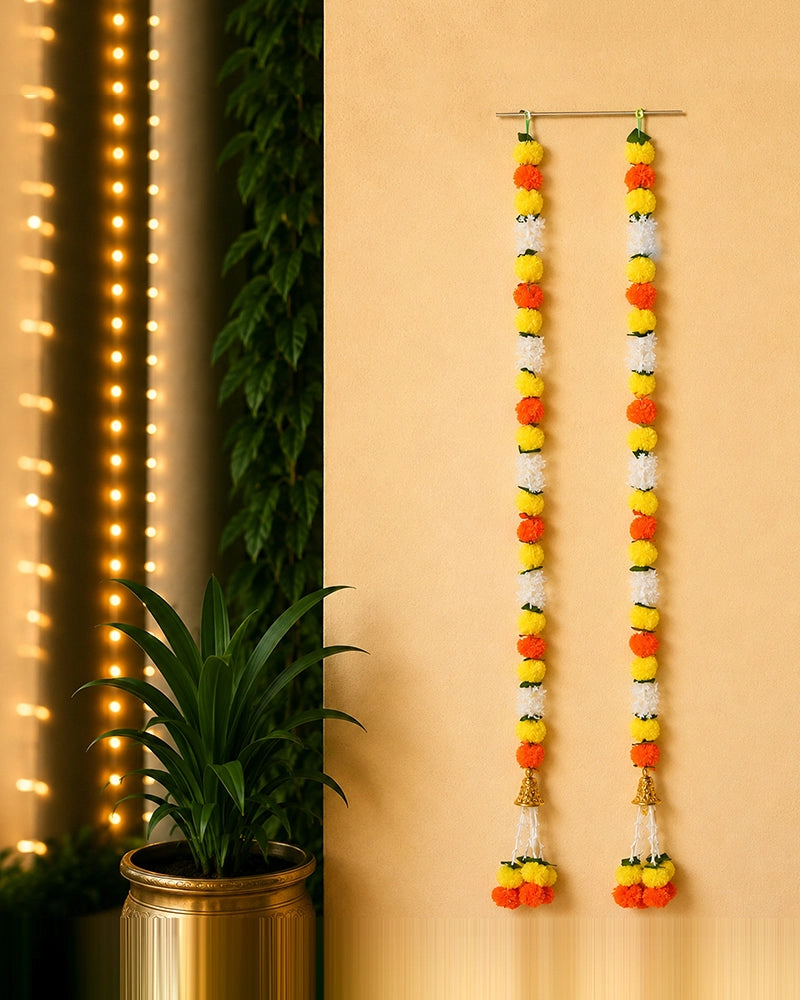 Artificial Marigold Flower Mala Toran for Festival & Housewarming Decor
