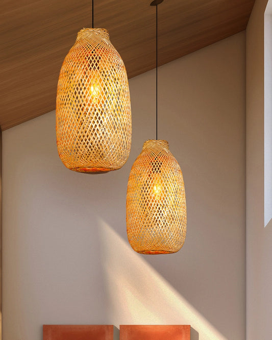 Boho Bamboo Hanging Light for Living Room Decoration