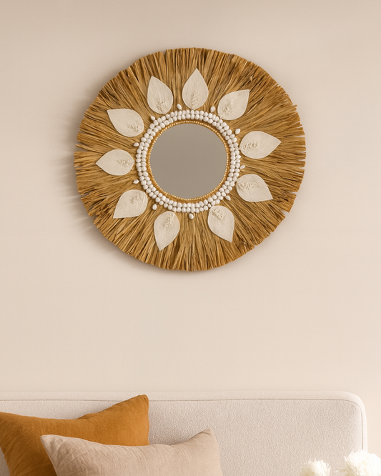 Textured Raffia Wall Hanging for Rustic Room Decor