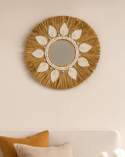 Textured Raffia Wall Hanging for Rustic Room Decor