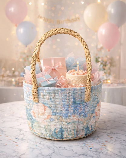 Eco-Friendly Seagrass Gift Basket for Fruits, Pooja, and Home Décor
