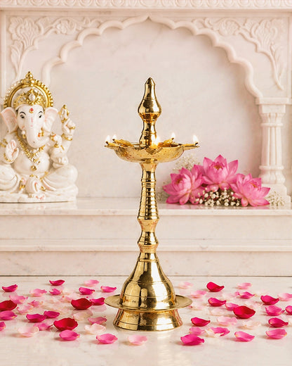 100% Pure Brass Kerala Samai Diya for Pooja Room & Home Décor