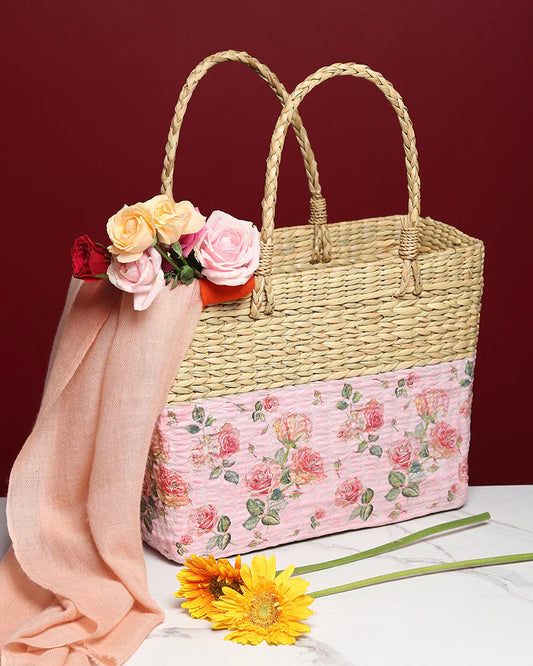 Handmade Seagrass Shopping Bag with Handle