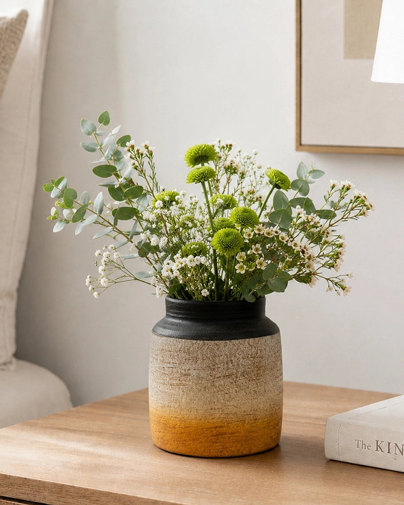 Premium Terracotta Decorative Flower Vase with Textured Finish for Home
