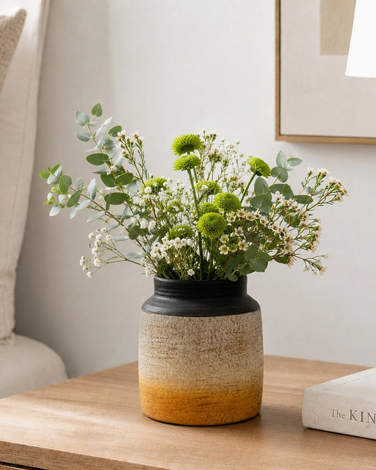 Premium Terracotta Decorative Flower Vase with Textured Finish for Home
