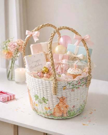 Multi-Purpose Seagrass Basket for Gift Hampers and Home Organization
