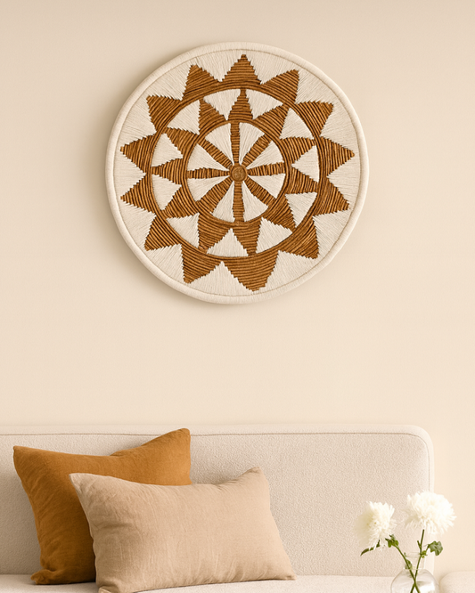 Handwoven Rattan Wall Art for Bedroom and Balcony Walls