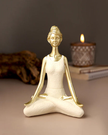 Polypropylene Yoga Women Statue for Tabletop Decor and Housewarming
