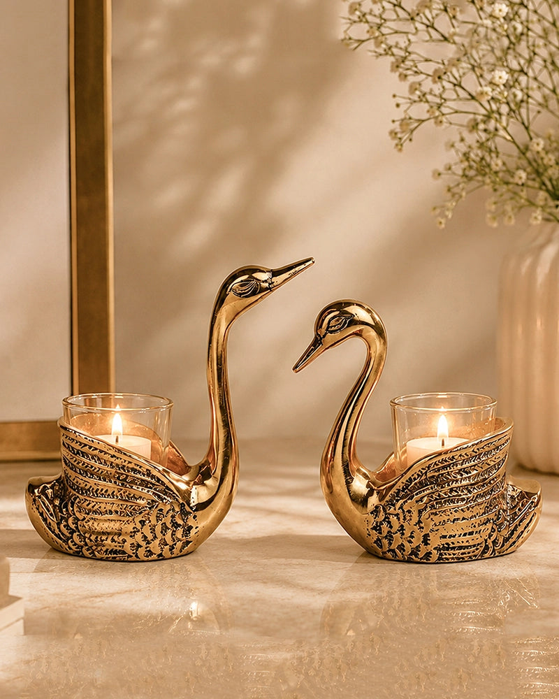 Premium Swan Candle light Holders for Living Room & Gifting