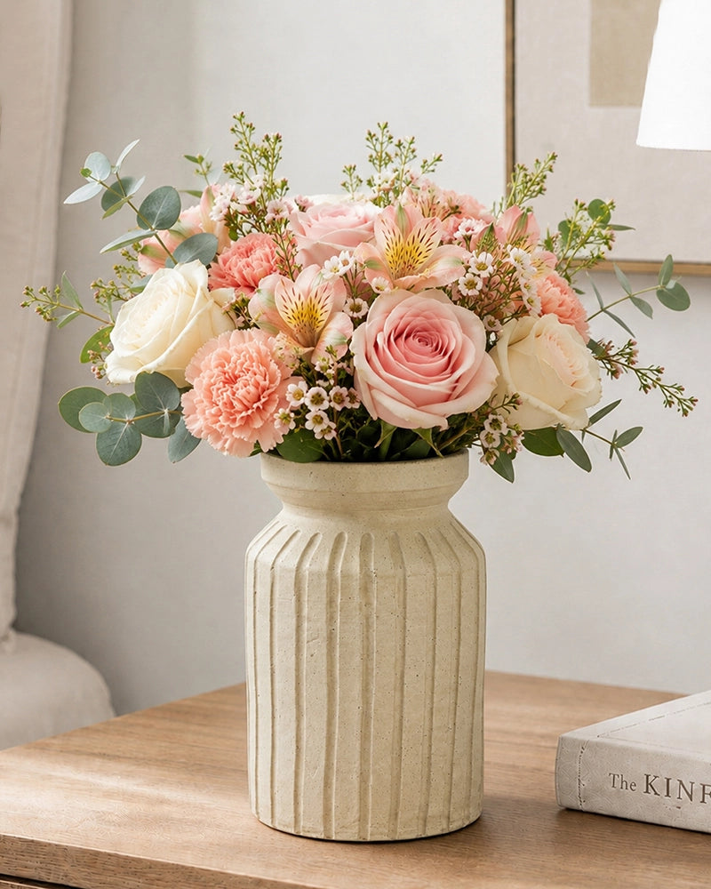 Premium Terracotta Flower Vase with Textured Finish for Home Decoration