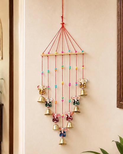Handmade Ganesha Wind Chime with Bell for Home Decor