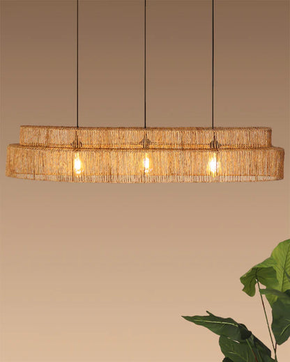 Artistic Seagrass Pendant Lamp for Study Room and Living Room
