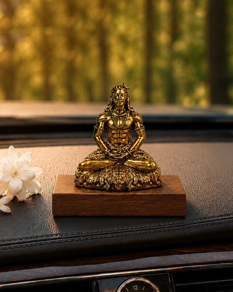 100 % Pure Brass Aadiyogi Lord Shiva Idol For Car Dashboard