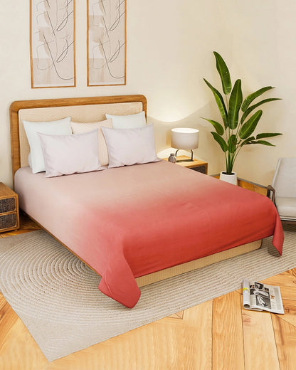 Red Cotton Satin Bedsheet King Size 300 TC with Pillow Covers