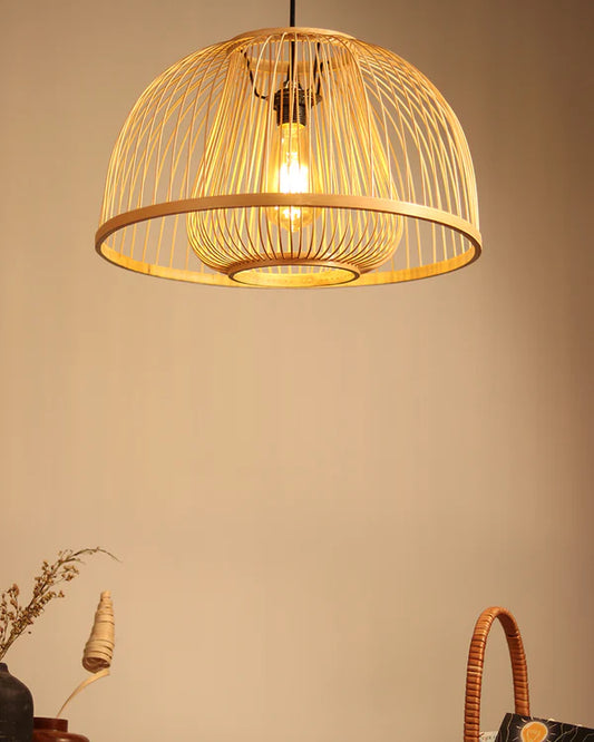 Rustic Bamboo Hanging Lamp for Home Decor