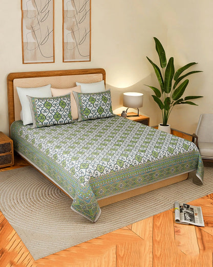 Cotton Bedsheet King Size 144 TC with 2 Pillow Covers for Bedroom Decor