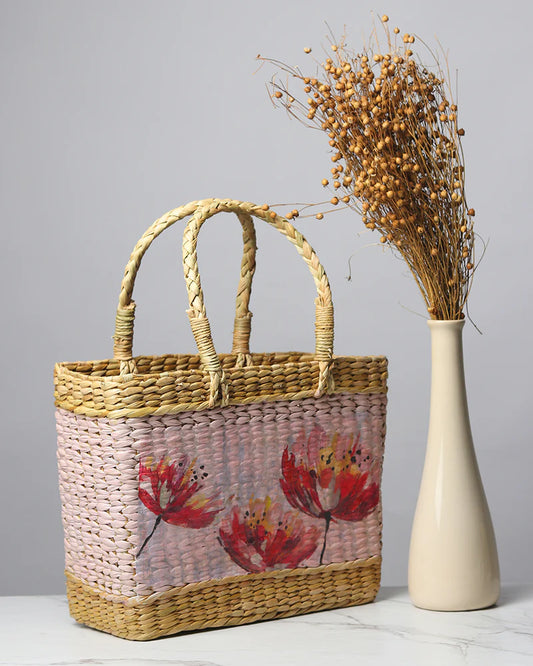 Handwoven Seagrass Shopping Tote Bag