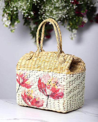 Handwoven Seagrass Picnic Basket for Outdoor Adventures & Family Meals